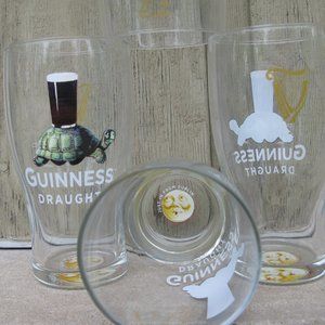 RESERVED FOR ALEX - Set 4 Guinness Turtle Pint Glasses